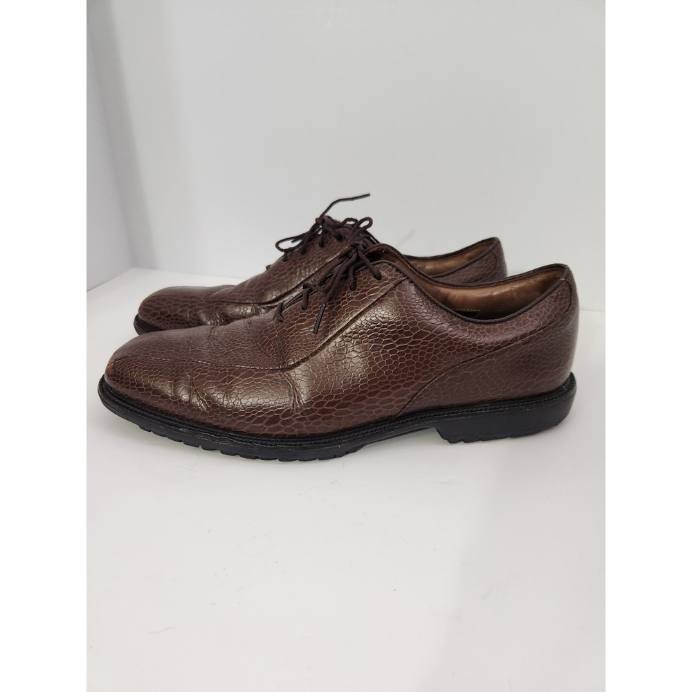 Footjoy Icon Leather Golf Shoe Lace Up Oxford Men 10.5 M Brown Snake spikeless - Picture 5 of 14